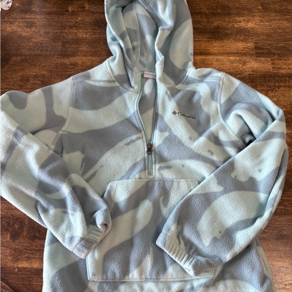 Columbia Blue Zip Up Sweater with Cozy Fleece Lining